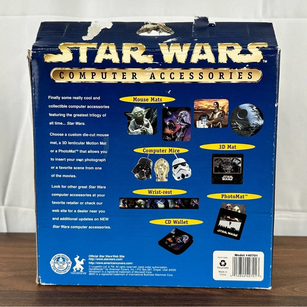 Vintage Star Wars Disney Lucasfilm darth vader Computer Wired Mouse New Opened